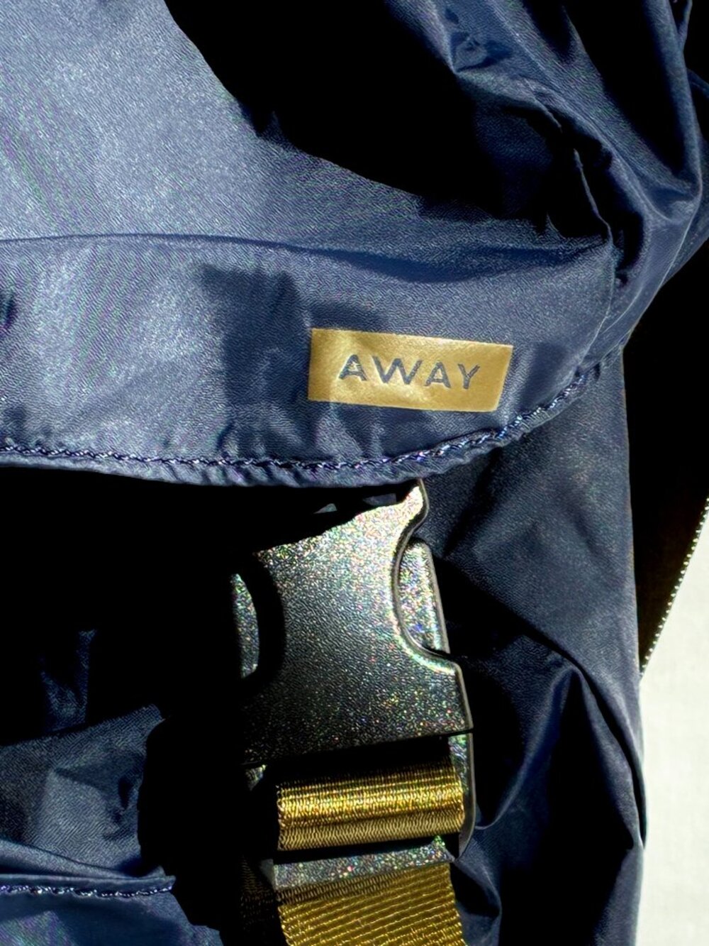 Away Packable Water-Resistant Backpack, Navy/Tan - Picture 5 of 9